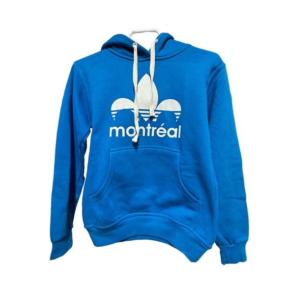 Adidas: Montreal Blue Sport Hoodie with Pockets - Picture 1 of 3